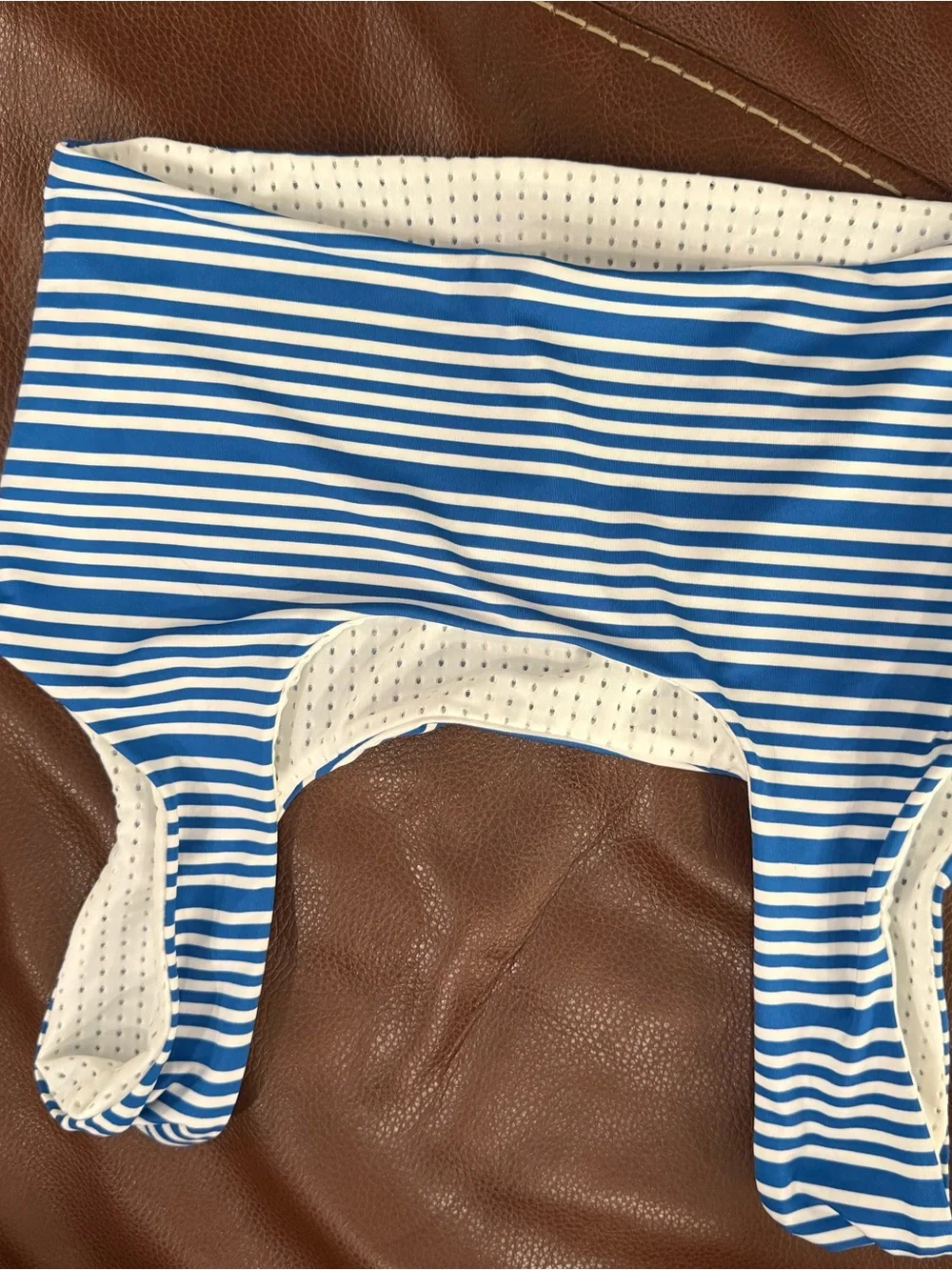 Reversible Nike White & Blue Striped Women's Bikini Top